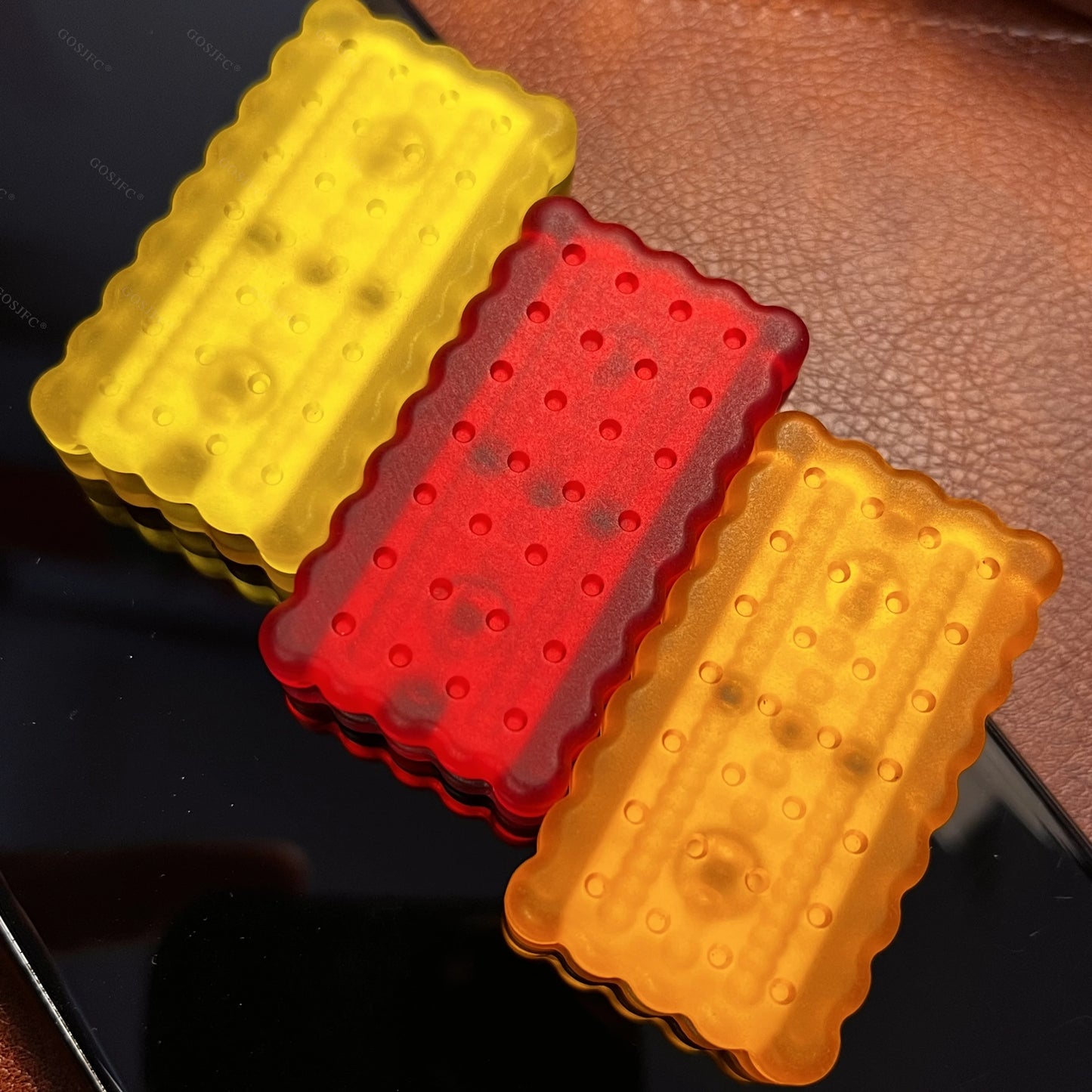 Three Track Mechanical Biscuit Dingding Push Slider EDC Stress Relief Toy Fidget Slider