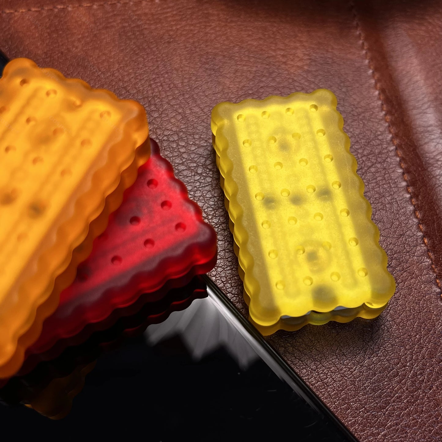 Three Track Mechanical Biscuit Dingding Push Slider EDC Stress Relief Toy Fidget Slider