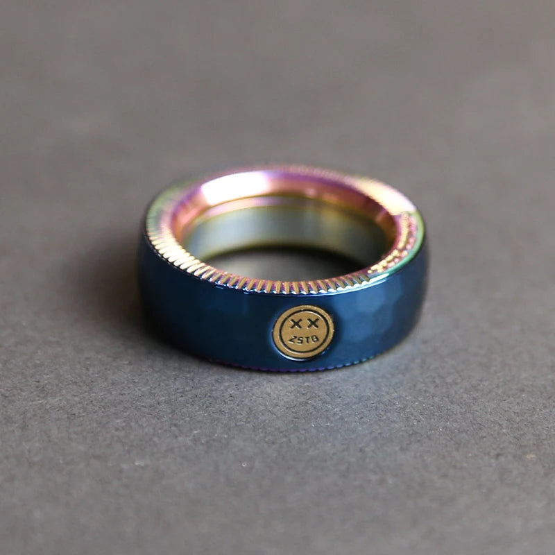 Ratchet Ring Mechanical Fidget EDC Toys Stainless Steel Adjustable Haptic Ring Fingertip Metal Tyre Toys Stress Spinner