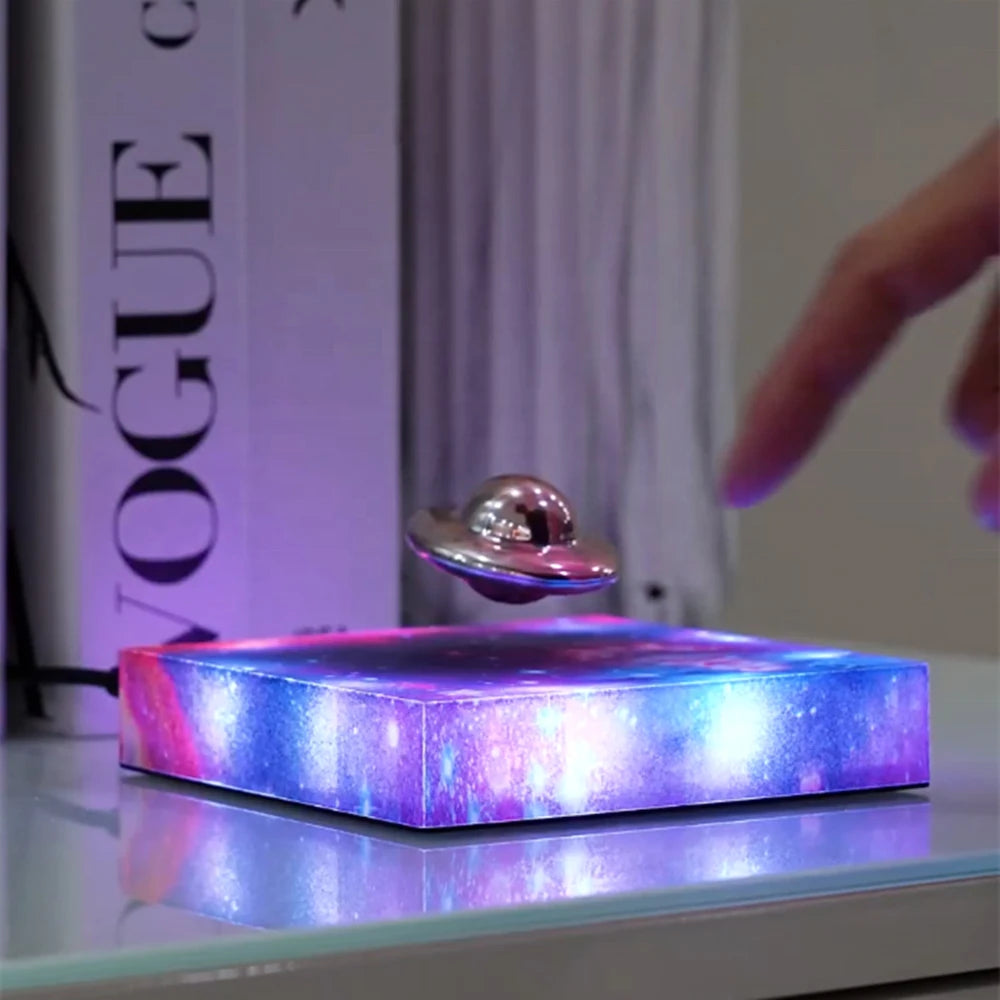 Creative Magnetic Levitating Desk LED Night Light Rotating Floating For Bedroom Descorat Novelty Gift Atmosphere Reading Table