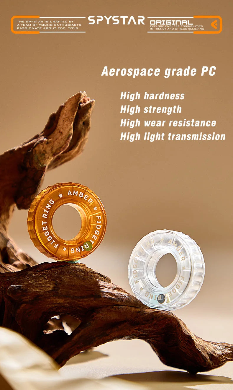 ClearRatchet – Transparent Fidget Ring Slider - Titanfidget