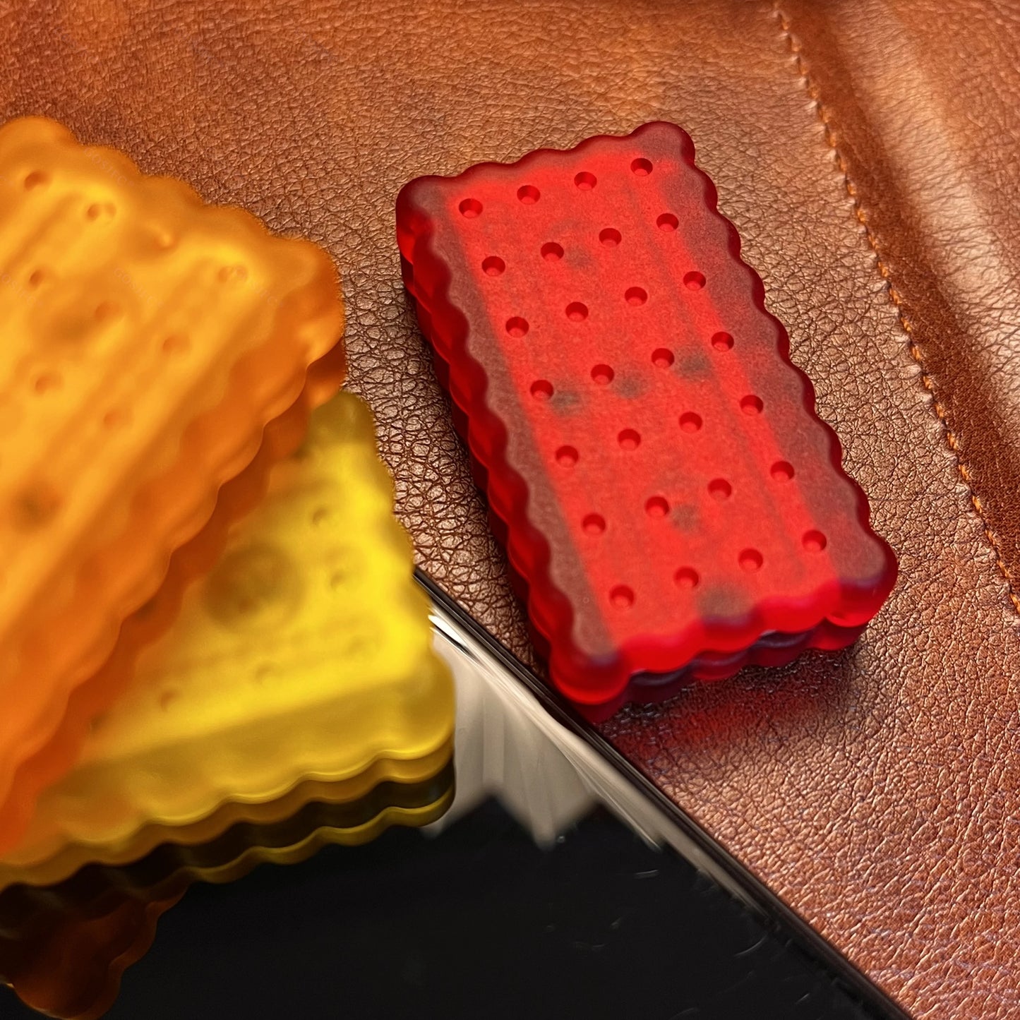 Three Track Mechanical Biscuit Dingding Push Slider EDC Stress Relief Toy Fidget Slider