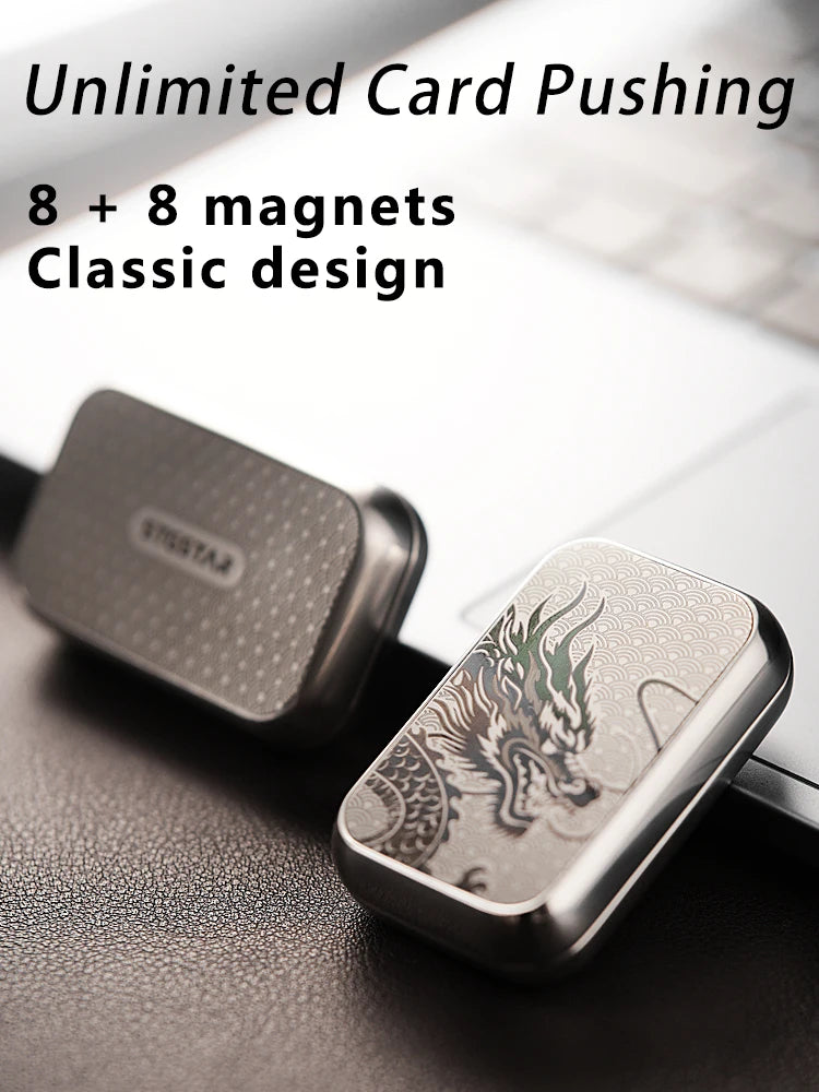 EDC Magnetic Infinite-Position Mechanical Card-Pushing Stress-Relieving Toy – Metal Fidget Spinner for Adults - Titanfidget