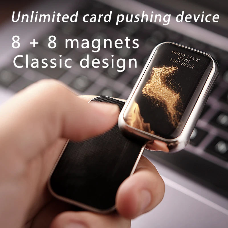 EDC Magnetic Infinite-Position Mechanical Card-Pushing Stress-Relieving Toy – Metal Fidget Spinner for Adults - Titanfidget