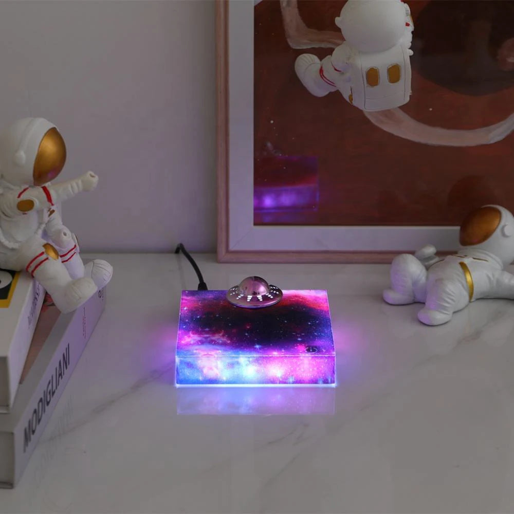 Creative Magnetic Levitating Desk LED Night Light Rotating Floating For Bedroom Descorat Novelty Gift Atmosphere Reading Table