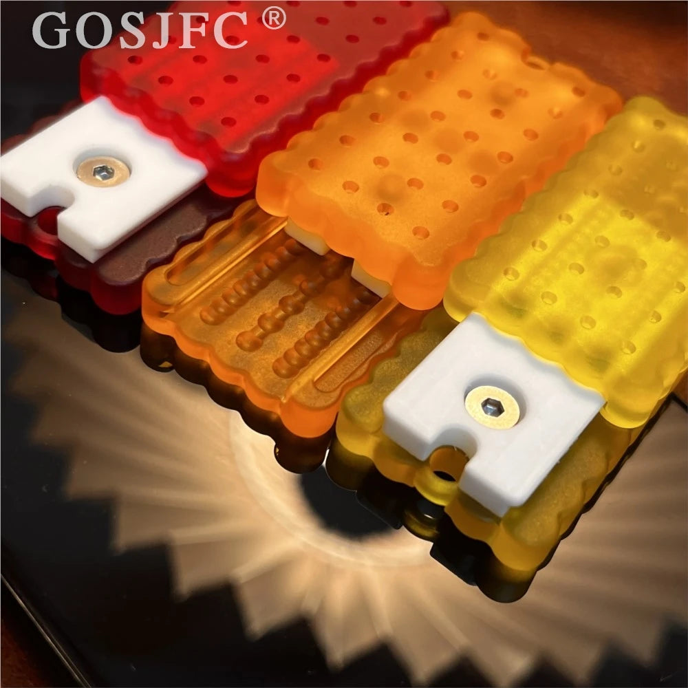Three Track Mechanical Biscuit Dingding Push Slider EDC Stress Relief Toy Fidget Slider