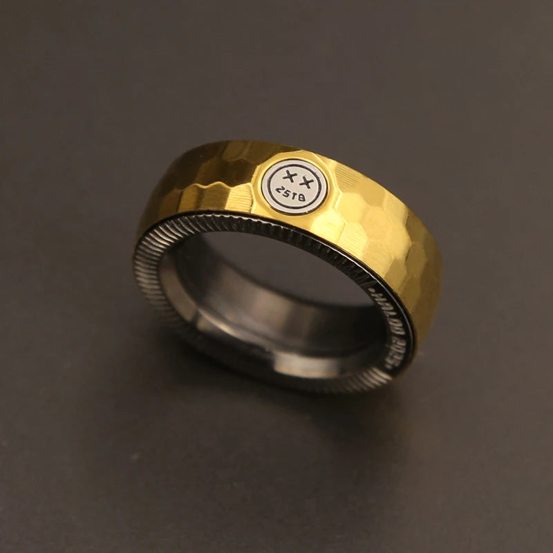 Ratchet Ring Mechanical Fidget EDC Toys Stainless Steel Adjustable Haptic Ring Fingertip Metal Tyre Toys Stress Spinner