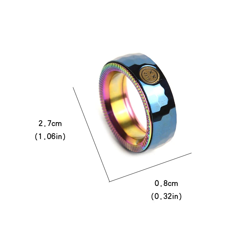 Ratchet Ring Mechanical Fidget EDC Toys Stainless Steel Adjustable Haptic Ring Fingertip Metal Tyre Toys Stress Spinner