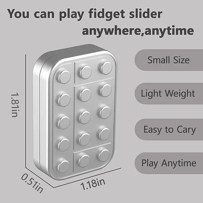 Metal EDC Fidget Slider – Magnetic Brick Block Push Slider for Stress Relief - Titanfidget