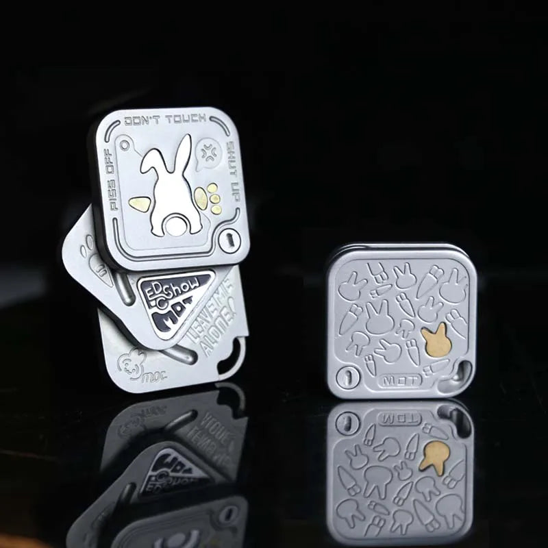 Angry Rabbit Triple-Layer Magnetic Fidget Slider – EDC Side-Push (93g) - Titanfidget