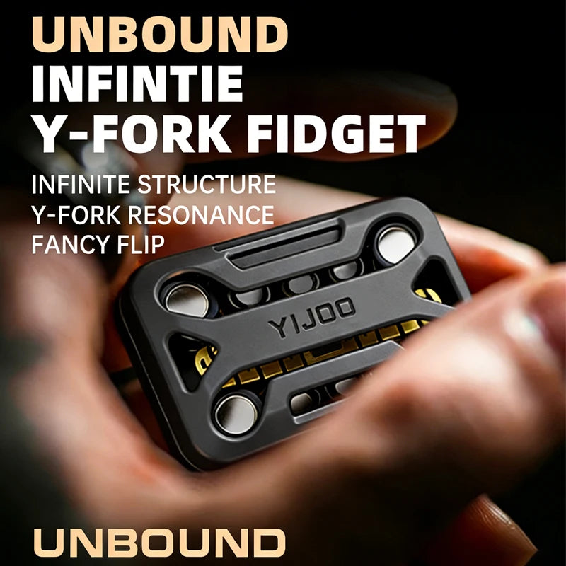 Infinite Position Metal Fidget Slider Tuning Fork Structure No Limit Travel Haptic Feedback EDC Stress Relief Toy for Adults - Titanfidget