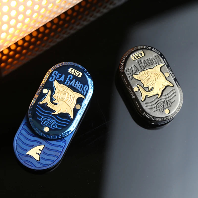 Shark Mechanical Fidget Slider – CNC Stainless Steel EDC Toy