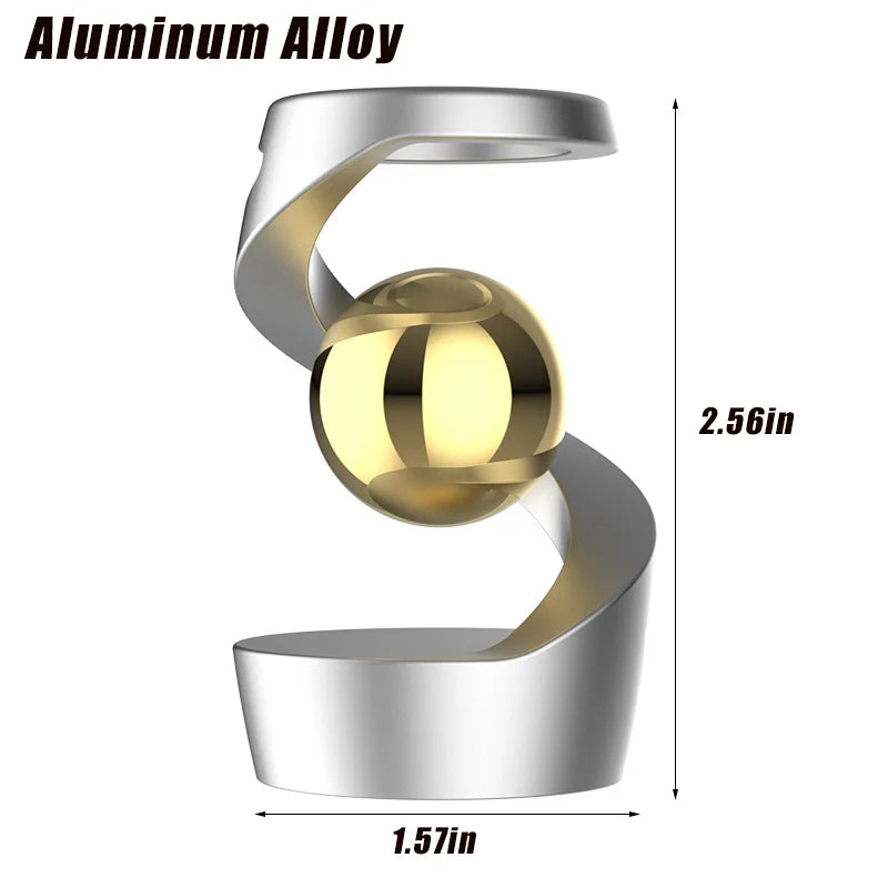 Desktop Rotating Gyroscope Finger Fidget Spinner Toy All Aluminum Alloy Spinning Gyro Silver Metallic Accents For Adults Gift - Titanfidget