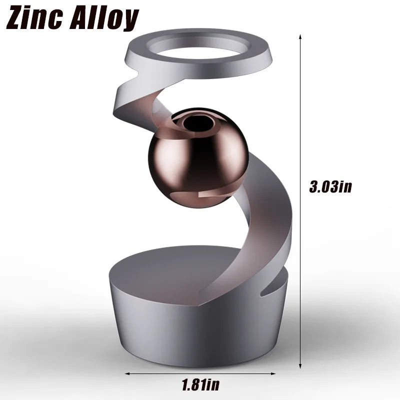 Desktop Rotating Gyroscope Finger Fidget Spinner Toy All Aluminum Alloy Spinning Gyro Silver Metallic Accents For Adults Gift - Titanfidget