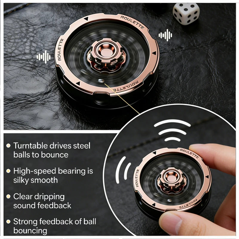 YIJOO D20 black stainless steel roulette fidget spinner – view 3