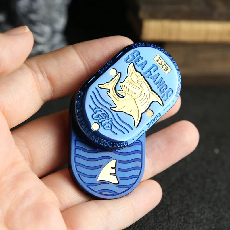 Shark Mechanical Fidget Slider – CNC Stainless Steel EDC Toy