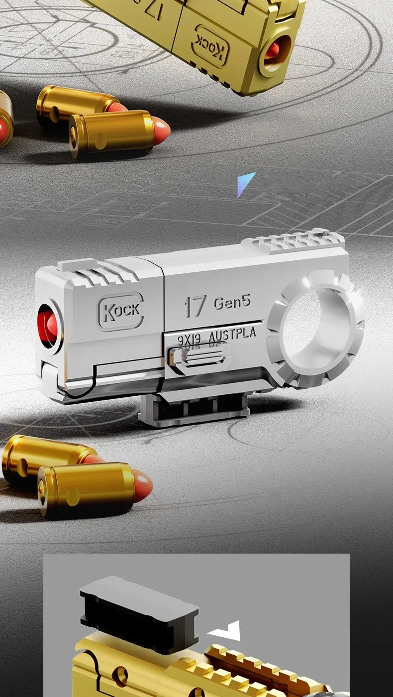 Mini Ring Pistol: EDC Metal Fidget Toy with Shell Ejection - Titanfidget