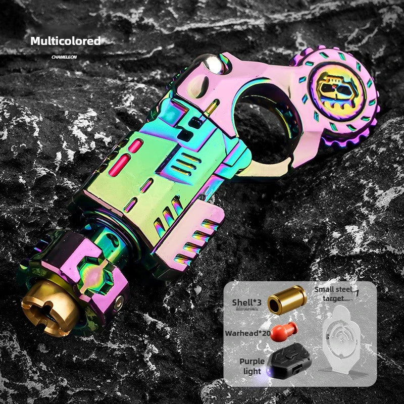 Shell-Ejecting Metal Fidget Gun – EDC Desk Toy for Adults (230g) - Titanfidget