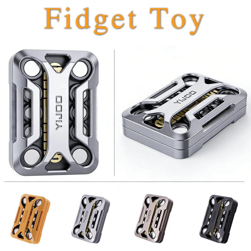 Infinite Position Metal Fidget Slider Tuning Fork Structure No Limit Travel Haptic Feedback EDC Stress Relief Toy for Adults - Titanfidget