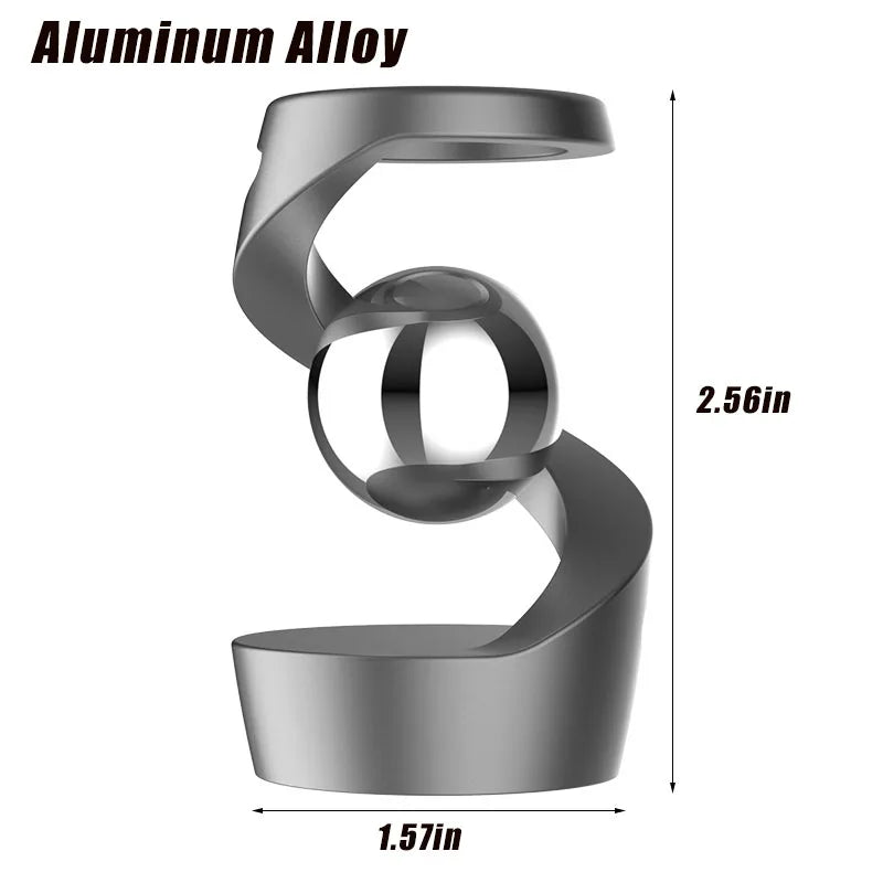 Desktop Rotating Gyroscope Finger Fidget Spinner Toy All Aluminum Alloy Spinning Gyro Silver Metallic Accents For Adults Gift - Titanfidget