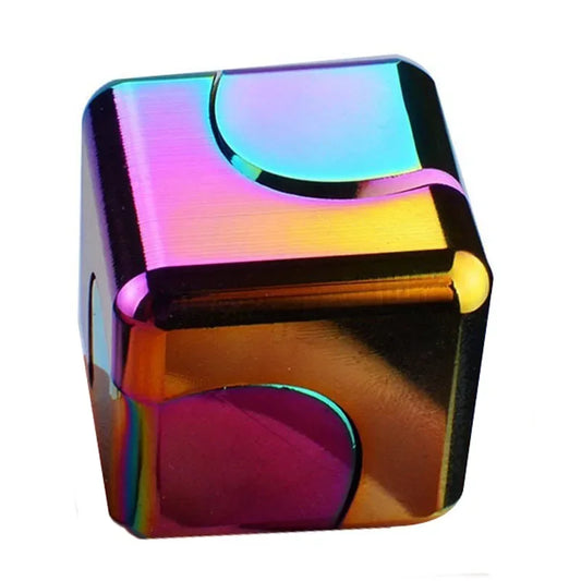 Square Magic Dice Metal Rotate Cube Fidget Spinner Antistress EDC Fingertip Toys Hand Spinning Learning Vent Desktop Game Gifts - Titanfidget