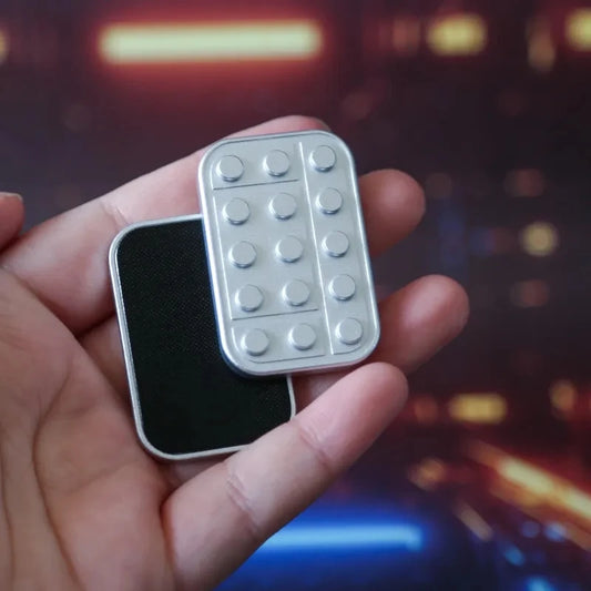 Metal EDC Fidget Slider – Magnetic Brick Block Push Slider for Stress Relief - Titanfidget