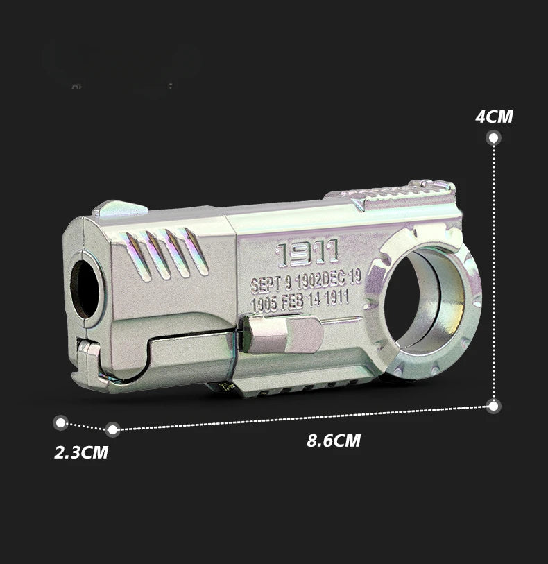 Mini Ring Pistol: EDC Metal Fidget Toy with Shell Ejection - Titanfidget