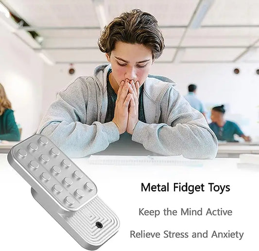 Metal EDC Fidget Slider – Magnetic Brick Block Push Slider for Stress Relief - Titanfidget