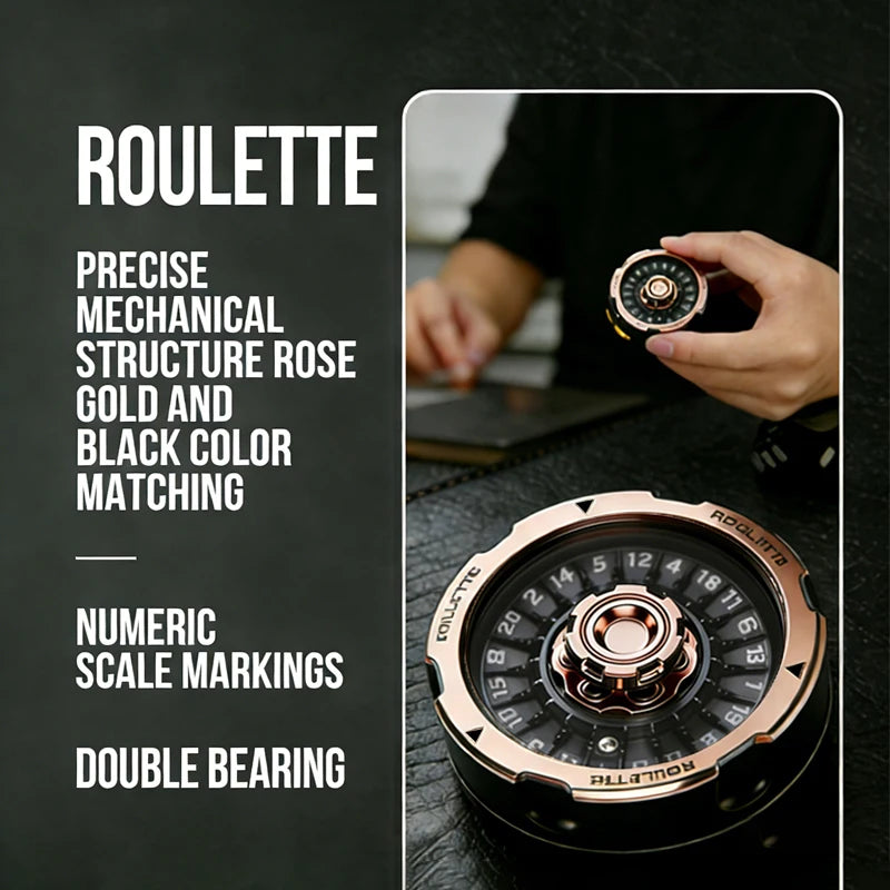 YIJOO D20 black stainless steel roulette fidget spinner – view 1