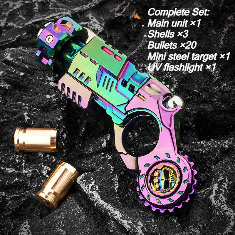 Shell-Ejecting Metal Fidget Gun – EDC Desk Toy for Adults (230g) - Titanfidget