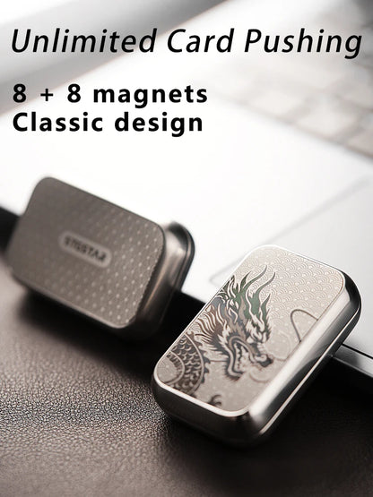 EDC Magnetic Infinite-Position Mechanical Card-Pushing Stress-Relieving Toy – Metal Fidget Spinner for Adults - Titanfidget