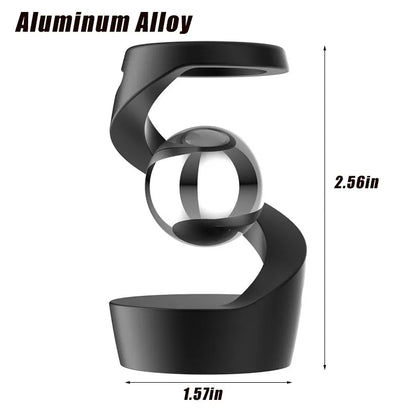 Desktop Rotating Gyroscope Finger Fidget Spinner Toy All Aluminum Alloy Spinning Gyro Silver Metallic Accents For Adults Gift - Titanfidget