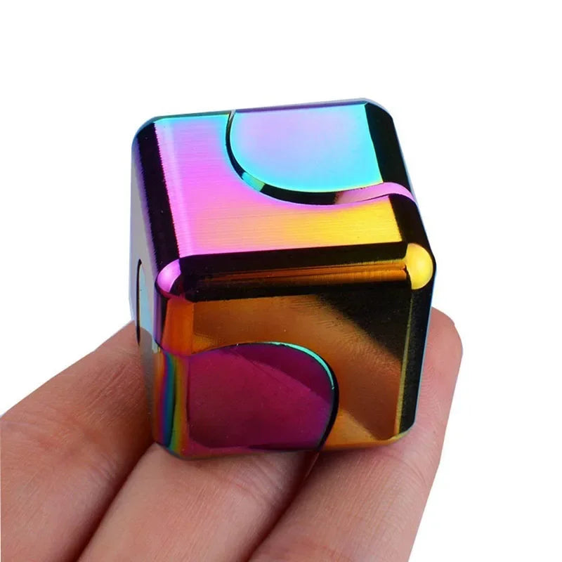 Square Magic Dice Metal Rotate Cube Fidget Spinner Antistress EDC Fingertip Toys Hand Spinning Learning Vent Desktop Game Gifts - Titanfidget