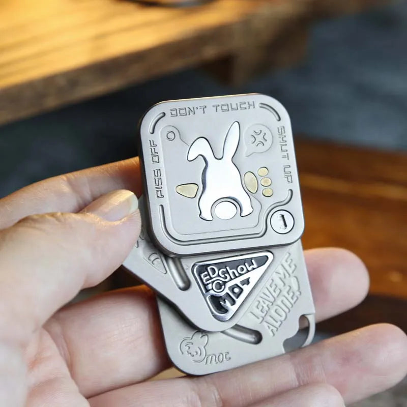 Angry Rabbit Triple-Layer Magnetic Fidget Slider – EDC Side-Push (93g) - Titanfidget