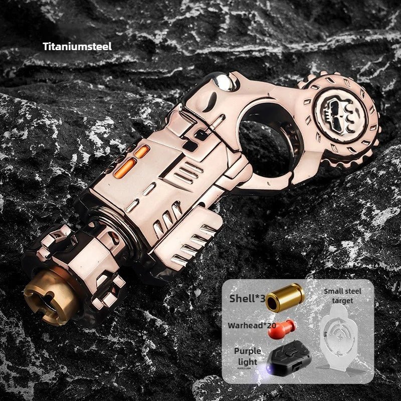 Shell-Ejecting Metal Fidget Gun – EDC Desk Toy for Adults (230g) - Titanfidget