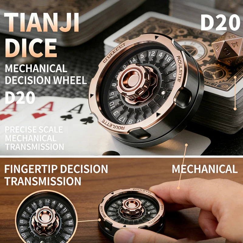 YIJOO D20 black stainless steel roulette fidget spinner – view 1
