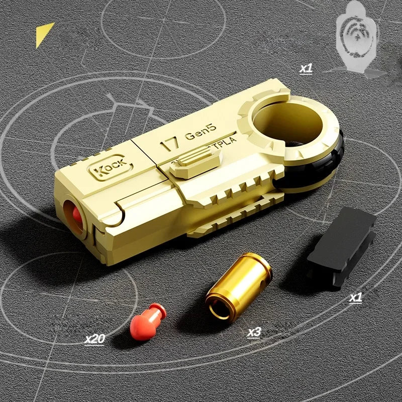 Mini Ring Pistol: EDC Metal Fidget Toy with Shell Ejection - Titanfidget