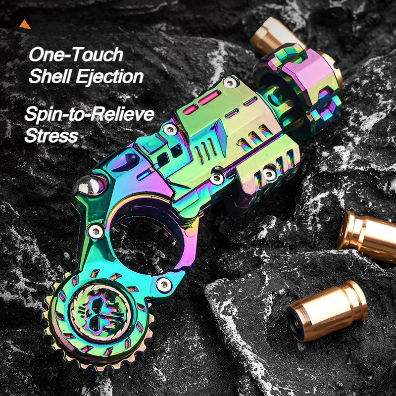 Shell-Ejecting Metal Fidget Gun – EDC Desk Toy for Adults (230g) - Titanfidget