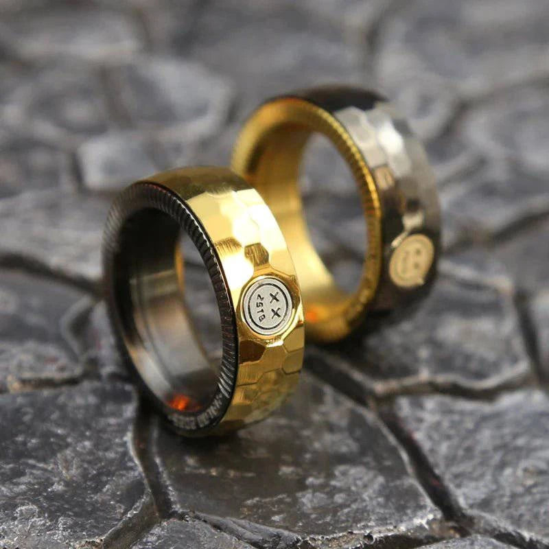 Ratchet Ring Mechanical Fidget EDC Toys Stainless Steel Adjustable Haptic Ring Fingertip Metal Tyre Toys Stress Spinner