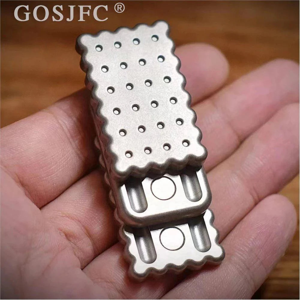 Three Track Mechanical Biscuit Dingding Push Slider EDC Stress Relief Toy Fidget Slider